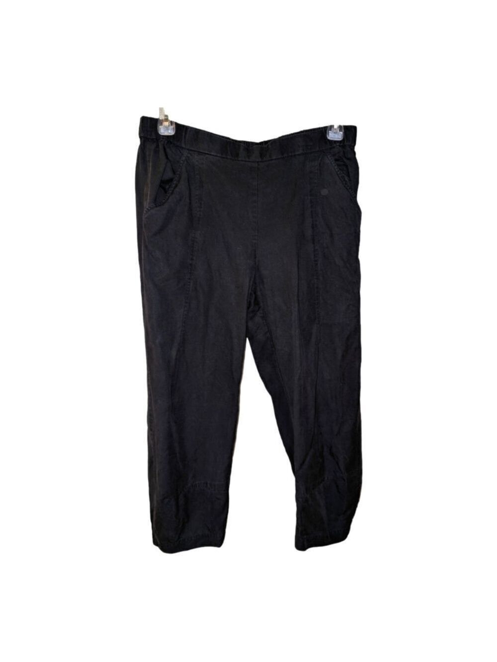 Eileen Fisher L Black Stretch Ankle Pants RN#78121 Size Medium